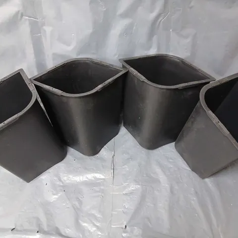 SET OF 4 BLACK UNBRANDED PLASTIC CONTAINERS