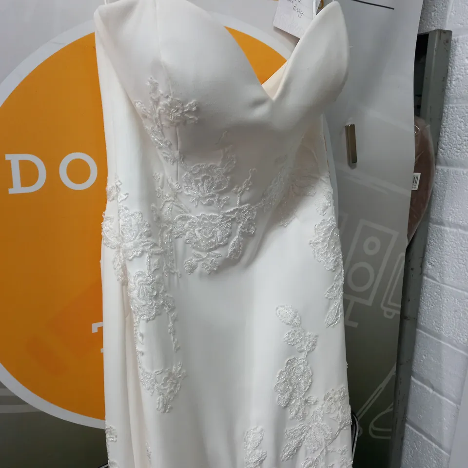 BLUE LAURA IVORU EMBELLISHED WEDDING DRESS - 12