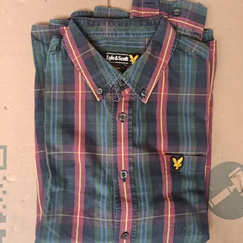 LYLE & SCOTT LONG SLEEVE SHIRT IN MULTICOLOUR SIZE LARGE