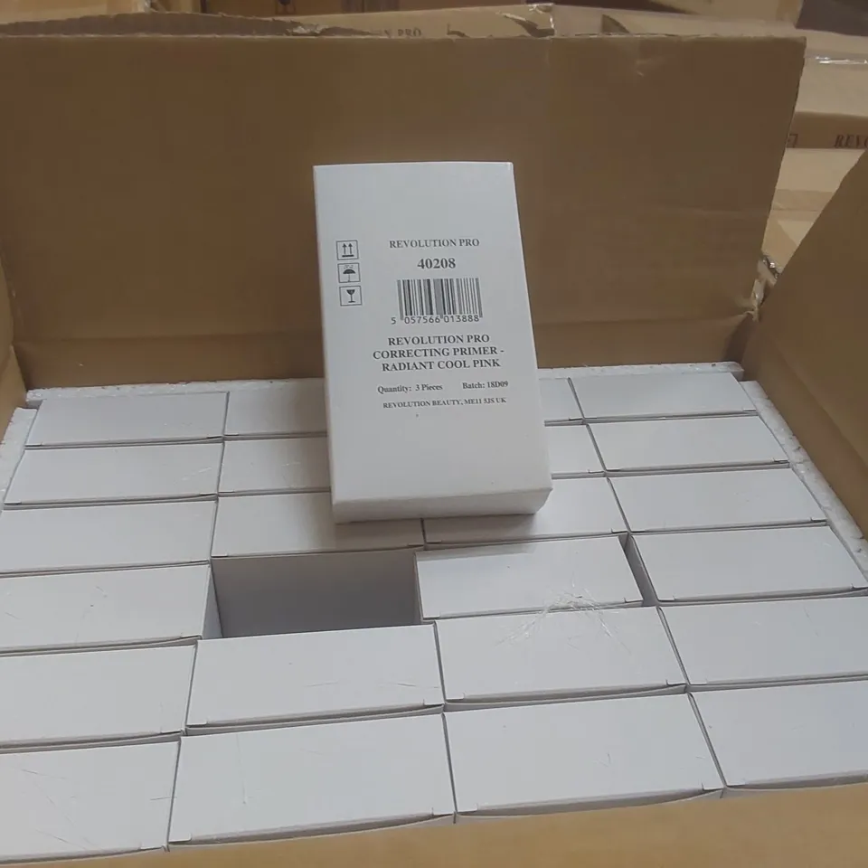 PALLET CONTAINING A VERY LARGE QUANTITY OF ASSORTED BEAUTY RELATED PRODUCTS INCLUDING: REVOLUTION PRO CORRECTING PRIMER ECT