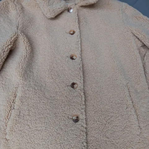 DANNII MINOGUE BORG COAT IN CAMEL SIZE 10