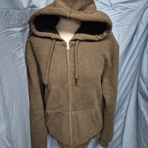 UK M SUPERDRY MACHINED GOODS ZIP HOODIE – OLIVE/KHAKI