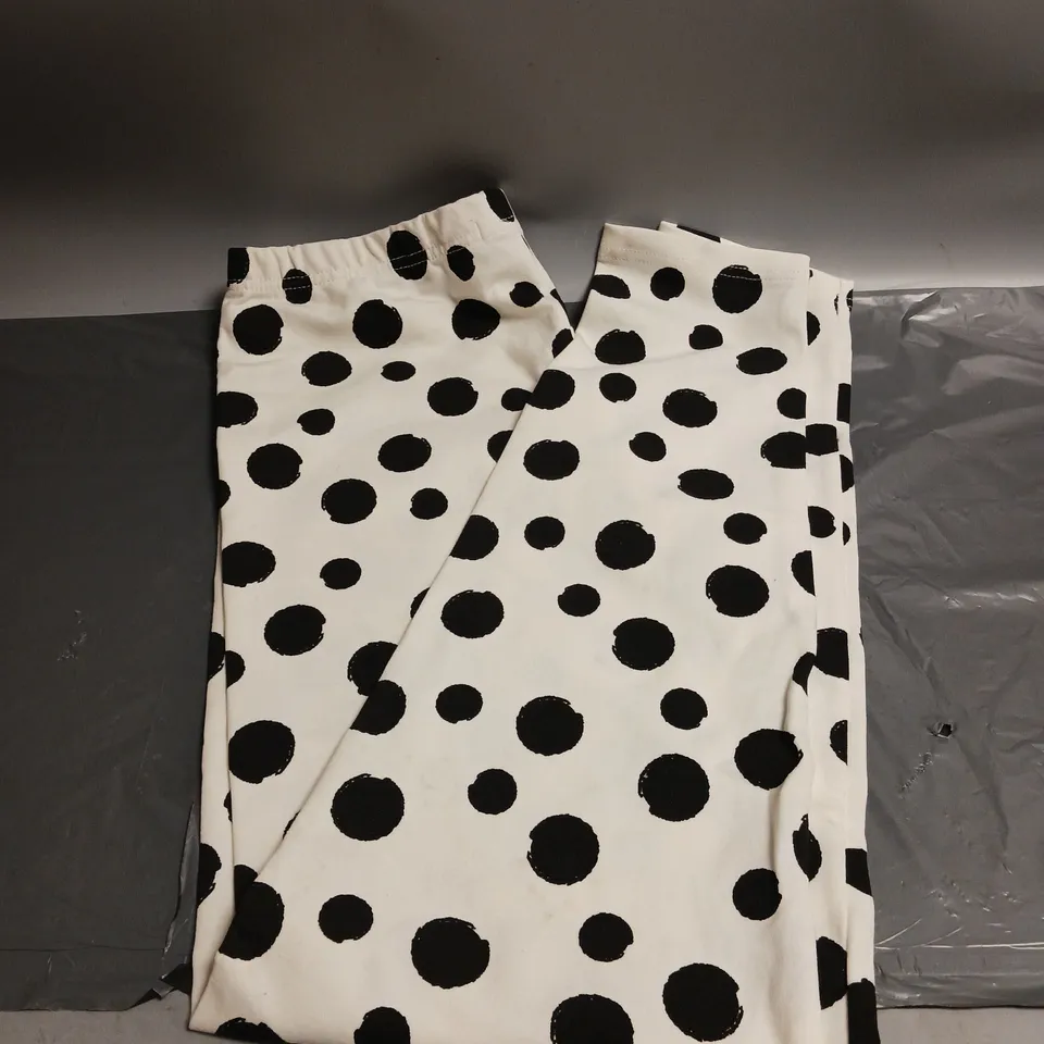 ESMARA LADIES WHITE SPOTTY LEGGINGS SIZE 14/16
