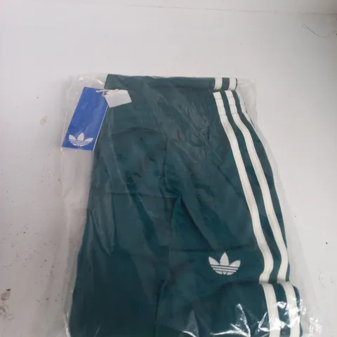 ADIDAS TEAL TRACK PANTS WITH WHITE STRIPES – M