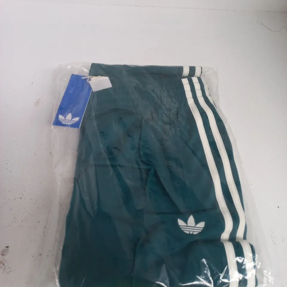 ADIDAS TEAL TRACK PANTS WITH WHITE STRIPES – M