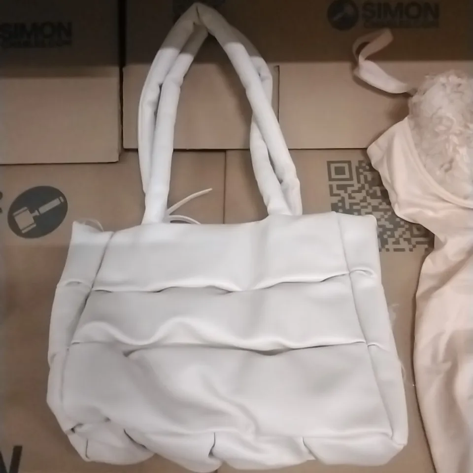 PALLET TO CONTAIN APPROXIMATELY 80 BRAND NEW DESIGNER CLOTHING ITEMS TO INCLUDE; HAND BAGS, HATS, NIGHTWEAR ETC