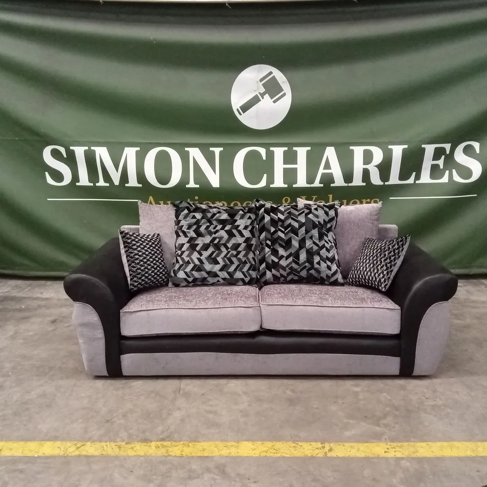 NARVA FABRIC/FAUX LEATHER 3 SEATER SOFA RRP £949