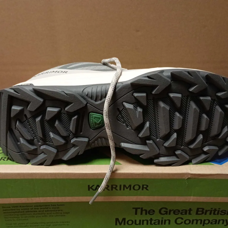 BOXED PAIR OF KARRIMOR PENNINE TRAINERS IN GREY/WHITE - UK 7