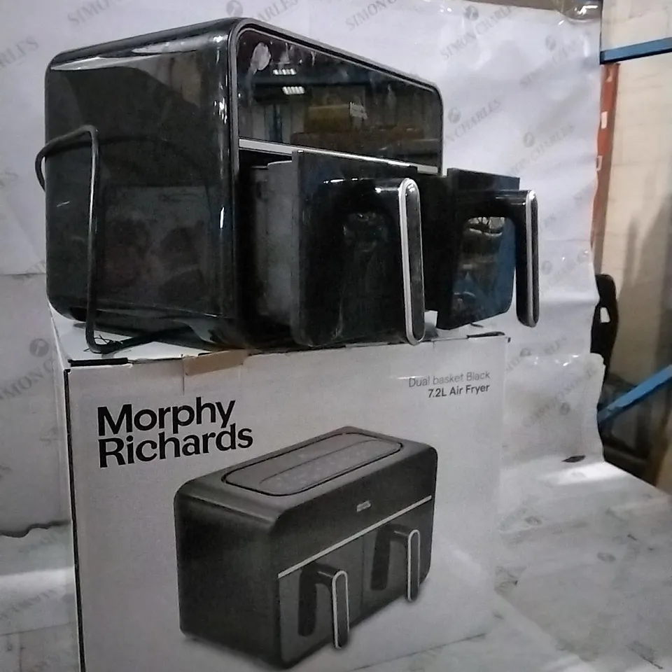 BOXED MORPHY RICHARDS DUAL BASKET BLACK 7.2L AIR FRYER 