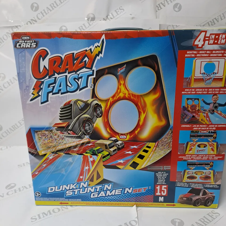 BOXED MY FIRST CARS CRAZY FAST 4 IN 1 DUNK'N STUNT'N GAME'N SET