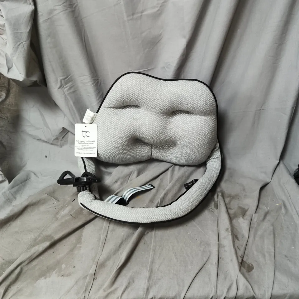 TYC BACK SUPPORT CUSHION WITH MOBILE PHONE HOLDER – 33 X 50 CM, GREY