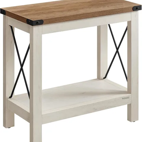 BOXED VASAGLE 2-TIER SIDE TABLE, END TABLE WITH BOTTOM SHELF