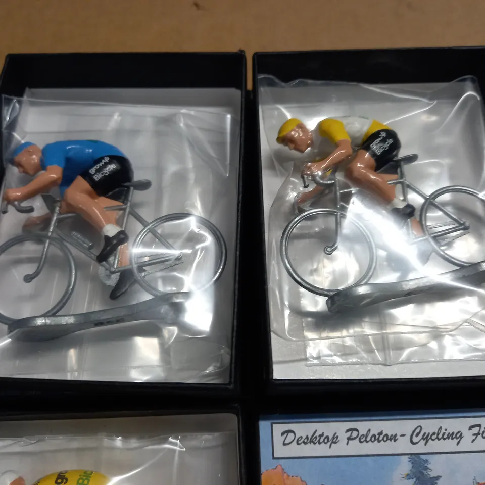 LOT OF 5 BOXED DESKTOP PELOTON CYCLING FIGURINE