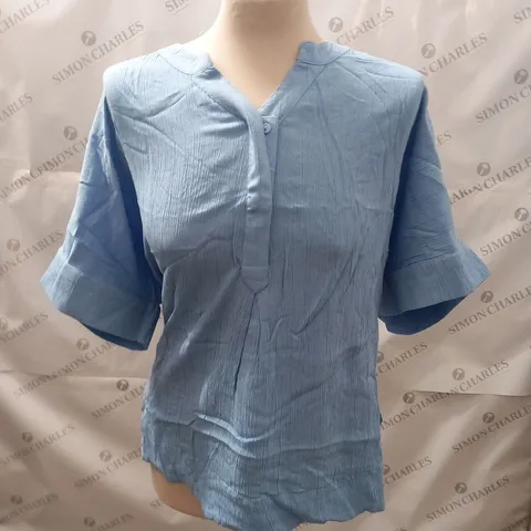 MAISON DE NIMES CRINKLE BLOUSE IN BLUE - M