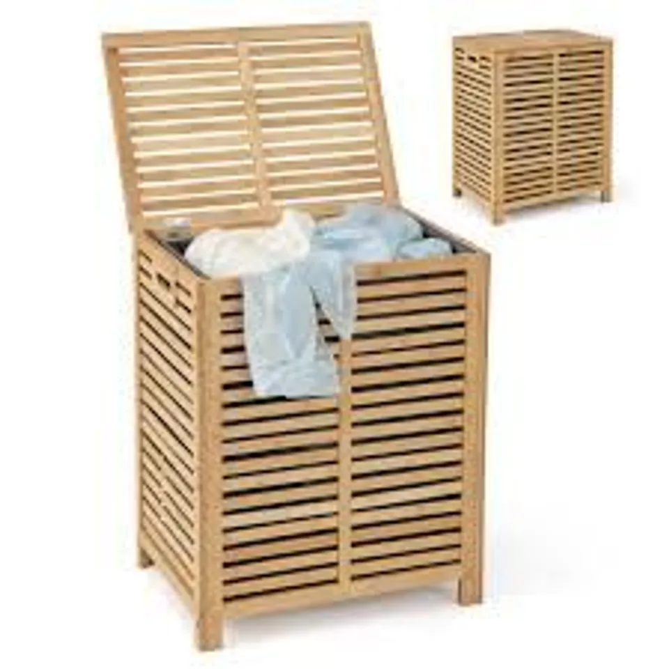COSTWAY BAMBOO LAUNDRY HAMPER 80L