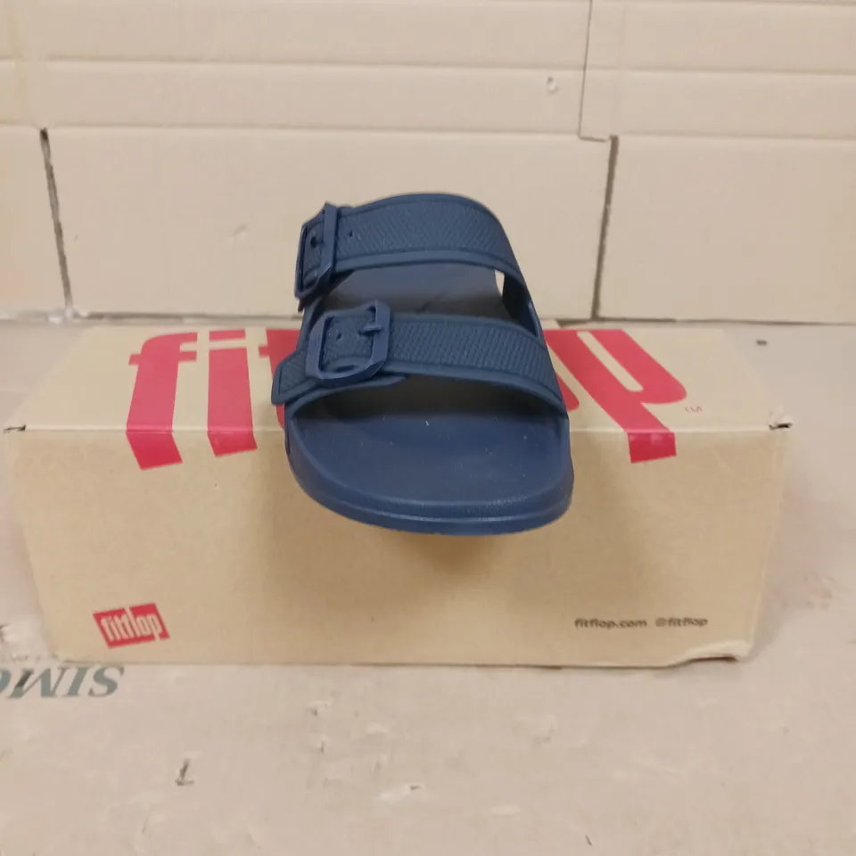 FITFLOP BUCKLE SLIDERS BLUE SIZE 7