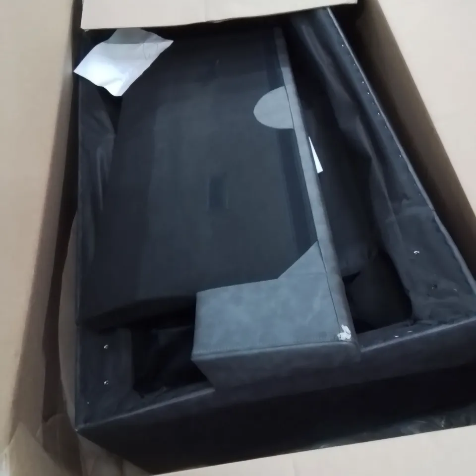 BOXED KANSAS CORNER SOFA, VINTAGE GREY PREMIUM LEATHER SECTION