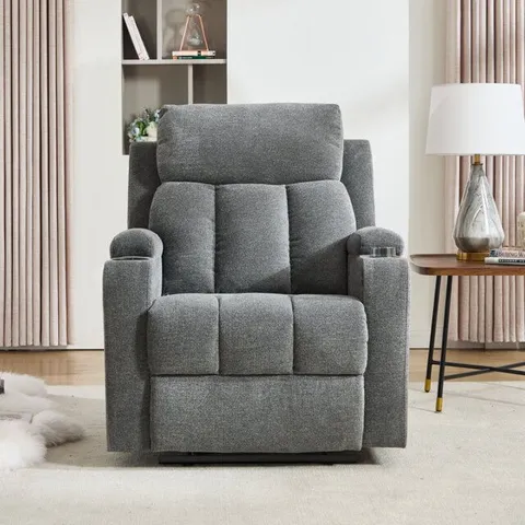 BOXED 3-POSITION ADJUSTABLE MANUAL RECLINER WITH CUP HOLDERS (2 BOXES)