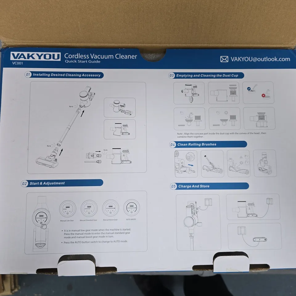 VAKYOU VC001 CORDLESS VACUUM CLEANER WITH ATTACHMENTS