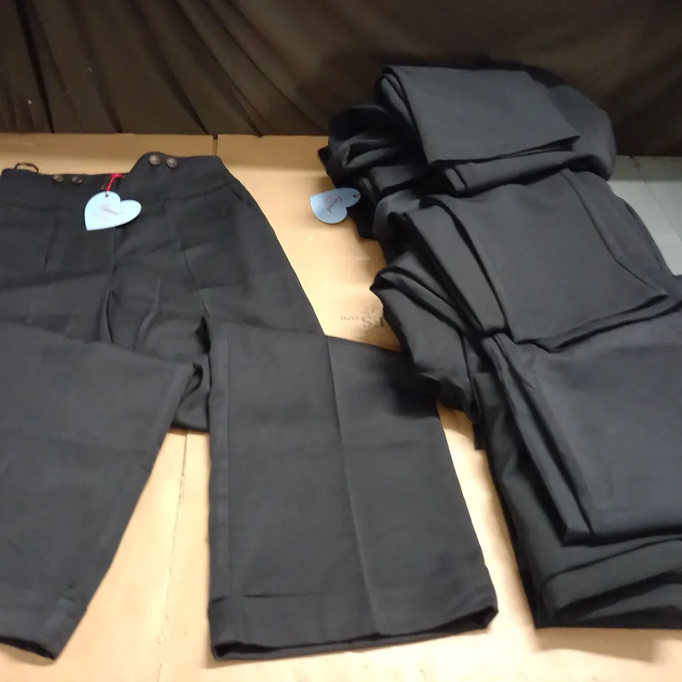 LOT OF 15 BANNED RETRO BLACK TROUSERS - VARIOUS SIZES