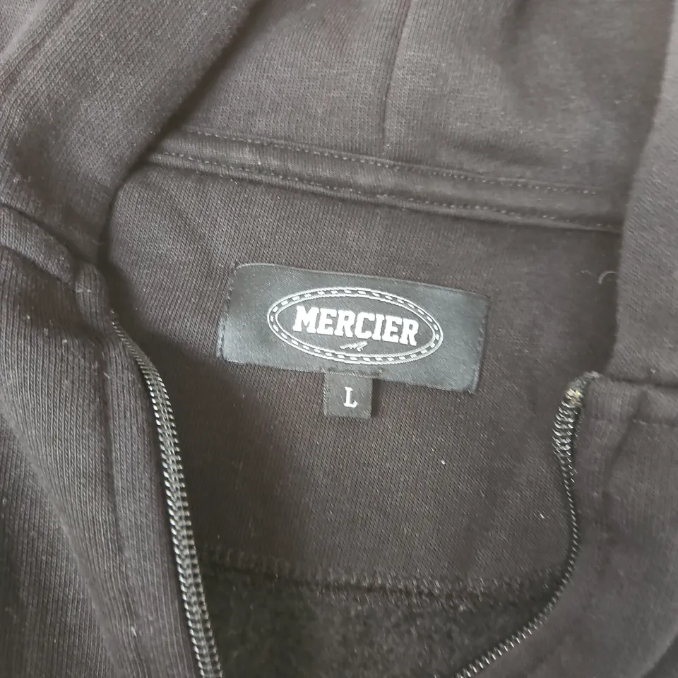 MERCIER CROPPED ZIP HOODIE IN BLACK - LARGE