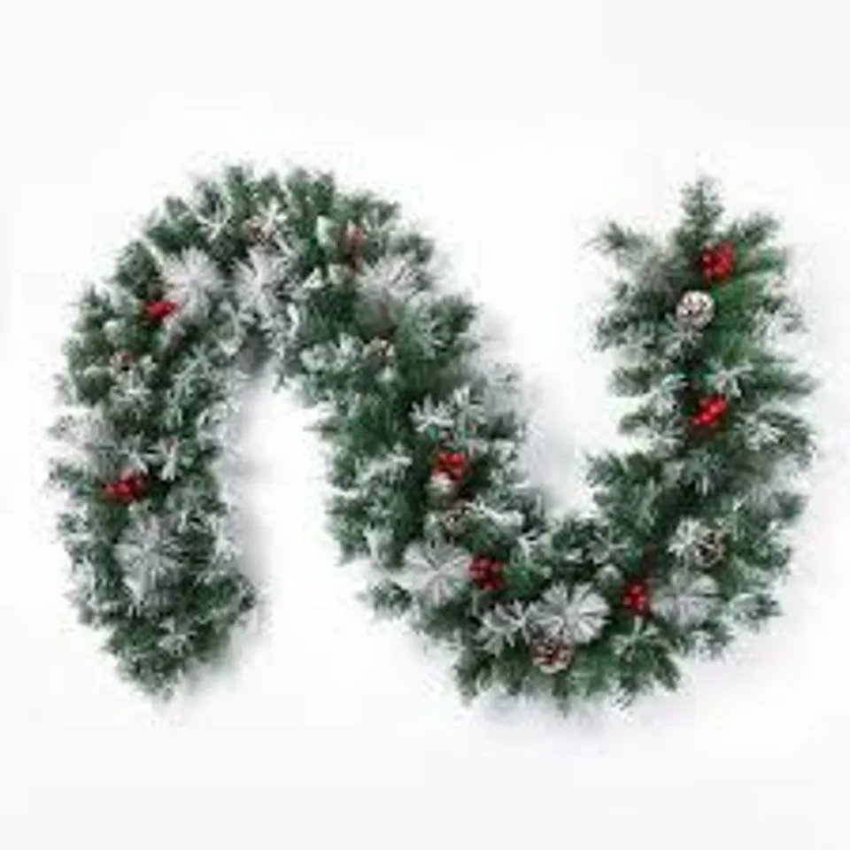 BOXED NEO 2M ARTIFICIAL GREEN CHRISTMAS GARLAND HOLIDAY DECORATION REUSABLE FESTIVE WREATH