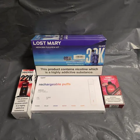 APPROXIMATELY 20 ASSORTED E-CIGARETTE & VAPING ITEMS IN VARIOUS BRANDS 
