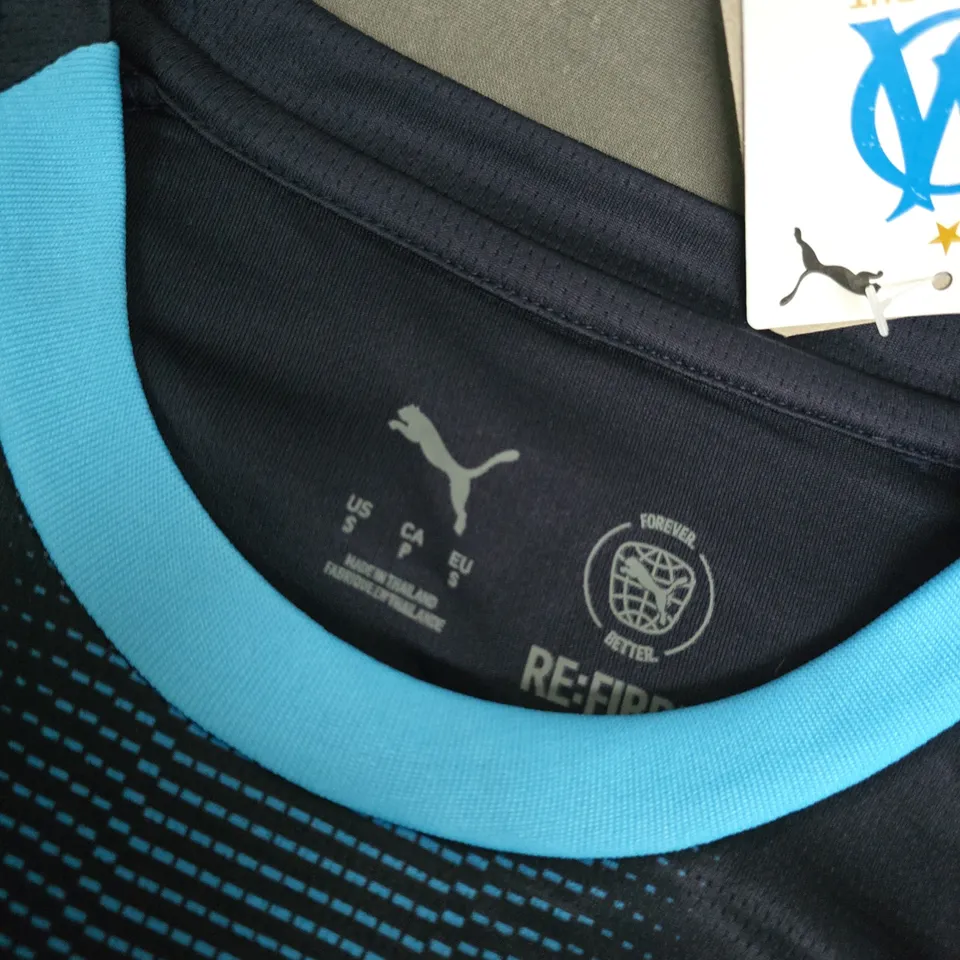 OLYMPIQUE DE MARSEILLE HOME FOOTBALL SHIRT - NAVY/LIGHT BLUE, PUMA, CM-CGM SPONSOR (#17 ROWE)