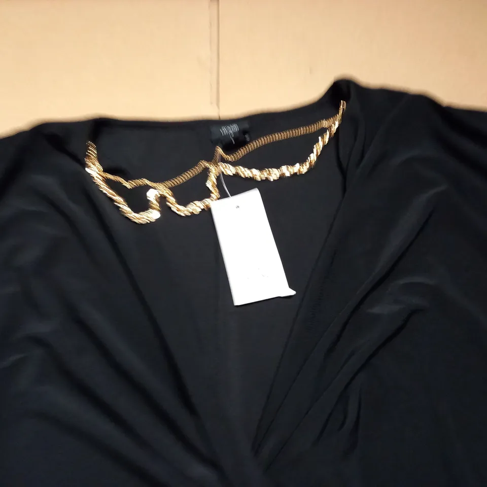 RIVER ISLAND BLACK TOP WITH CHAIN DETAIL - 12