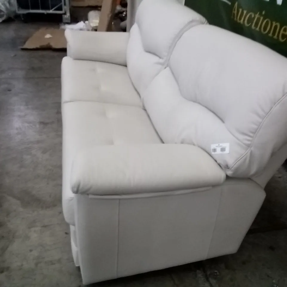 DESIGNER G PLAN STRATFORD 3 SEATER SOFA - CAMBRIDGE CHALK LEATHER
