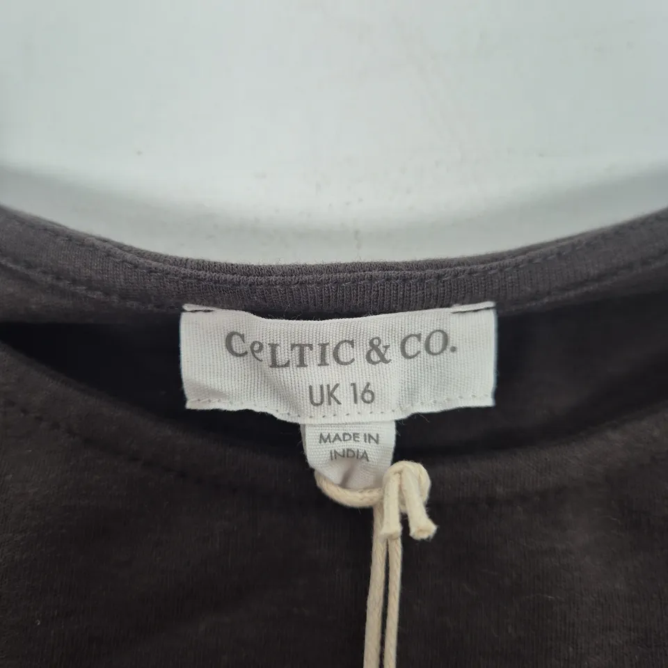 CELTIC & CO. ORGANIC COTTON LONG SLEEVE TOP – OLIVE, UK 16