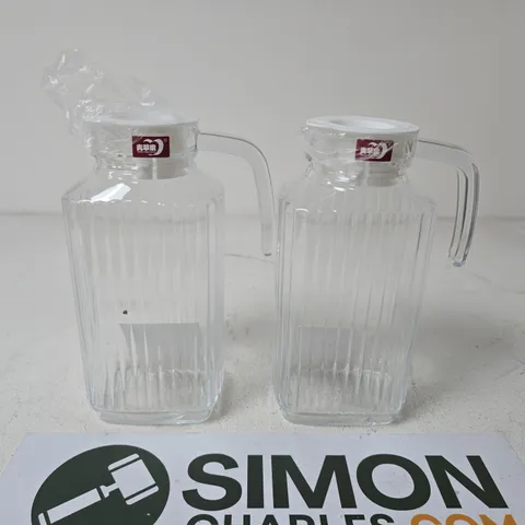 BOXED VOLILA SET OF 2 1.7L GLASS WATER JUGS