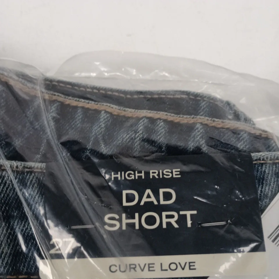 ABERCROMBIE & FITCH CURVE LOVE HIGH RISE DAD SHORT – DENIM, UK 8