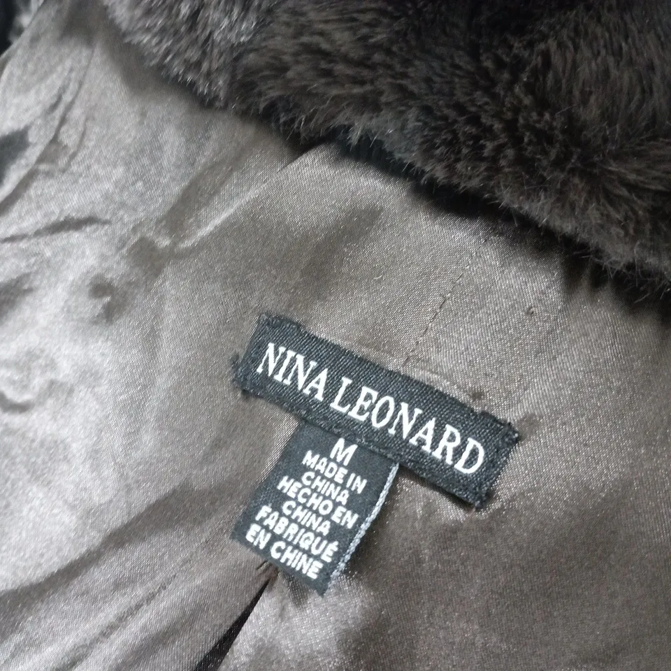 NINA LEONARD WOMEN'S FUR COAT – UK M (MEDIUM) – SATIN LINING