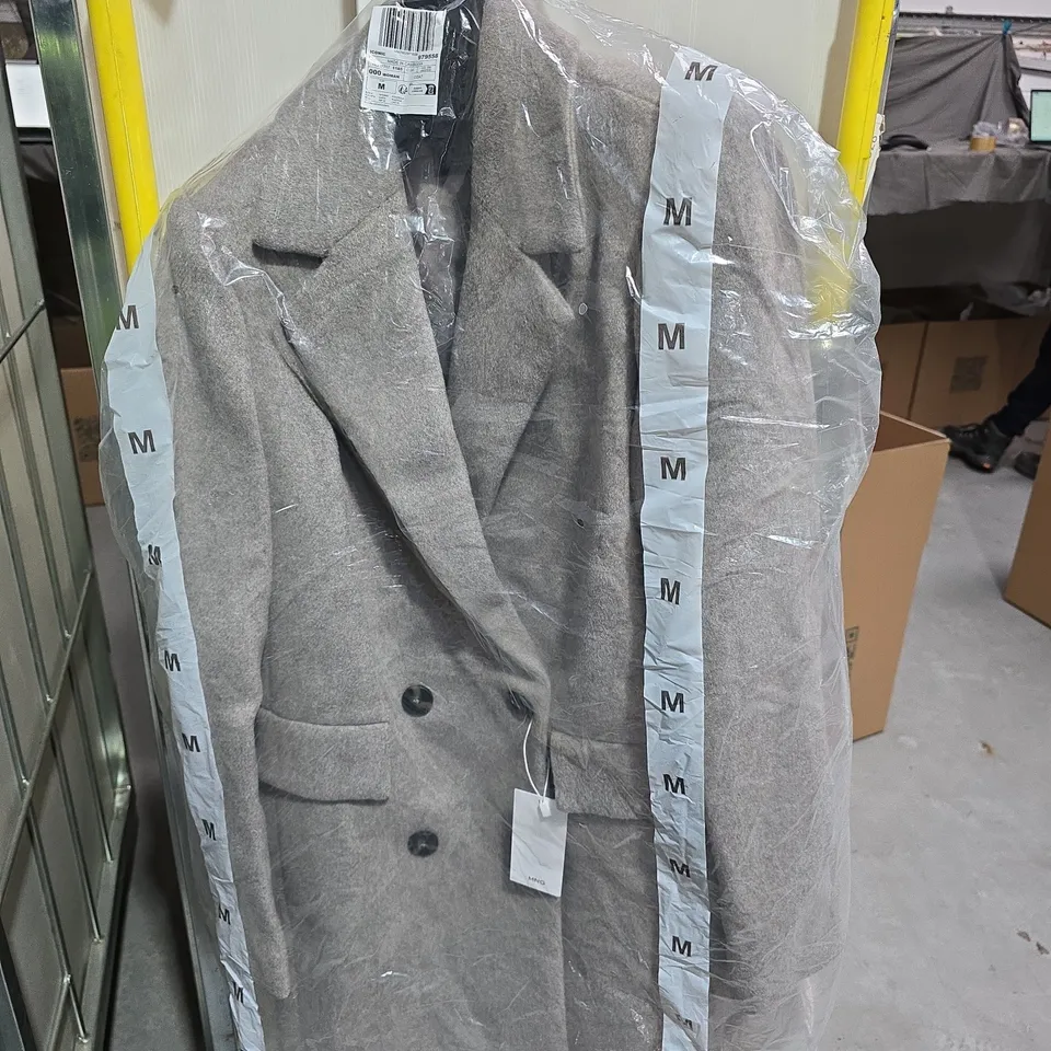MANGO MNG WOOL COAT – GREY, DOUBLE-BREASTED, SIZE M