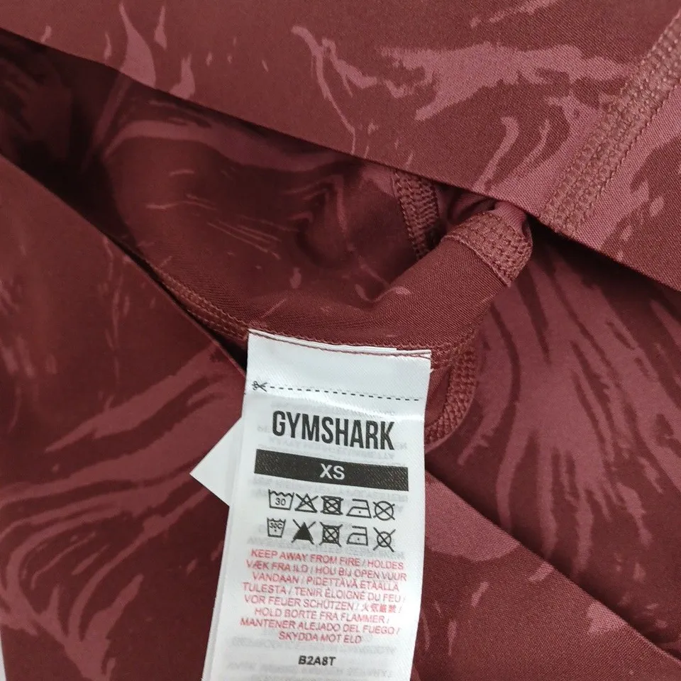 GYMSHARK BURGUNDY FITNESS LEGGINGS- XS