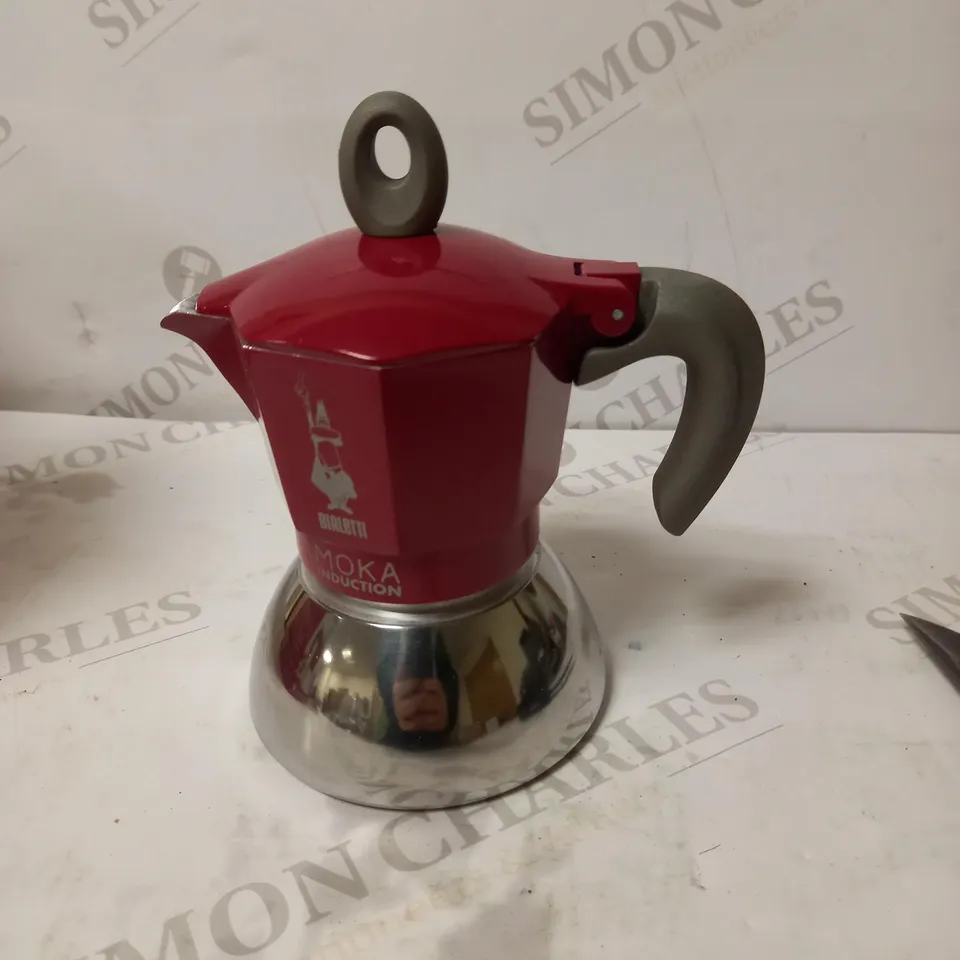 BIALETTI NEW MOKA INDUCTION COFFEE MAKER, 100 MILLILITERS, ALUMINIUM, RED