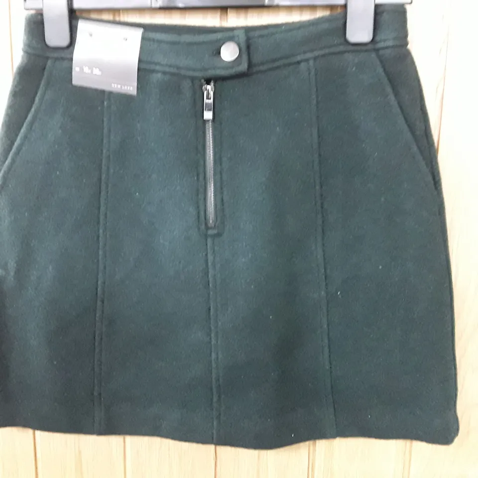 BAGGED NEW LOOK JUTE/ROK SKIRT IN GREEN - UK10