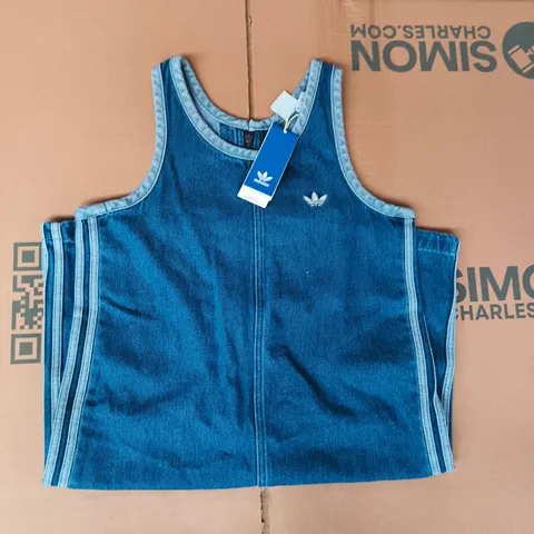 ADIDAS DENIM 3S DRESS IN BLUE SIZE SMALL