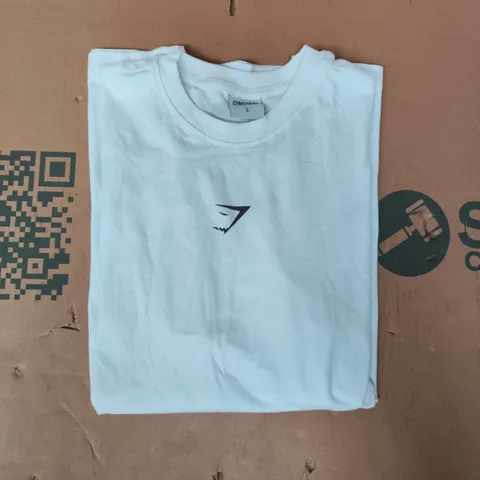 GYM SHARK SHORT SLEEVE T-SHIRT IN WHITE SIZE SMALL