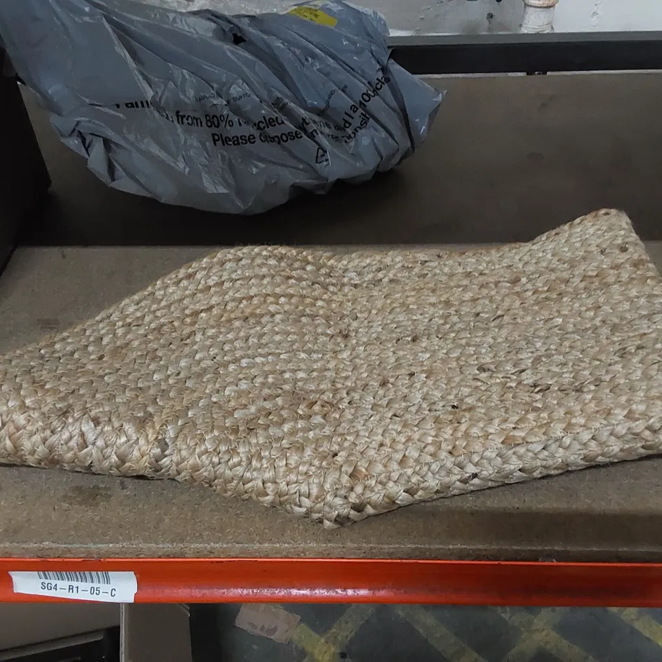 BAGGED BUSCHER HANDWOVEN BEIGE RUG 