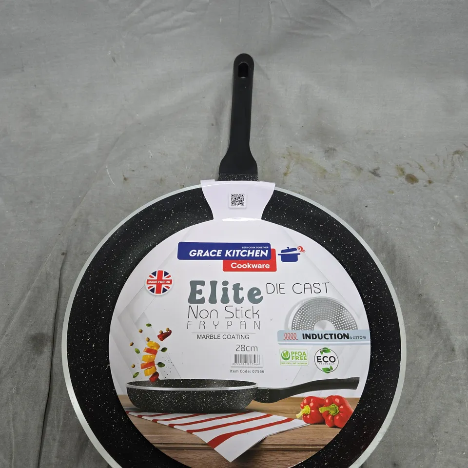 GRACE KITCHEN ELITE DIE CAST NON-STICK FRYPAN - MARBLE COATING, 28CM
