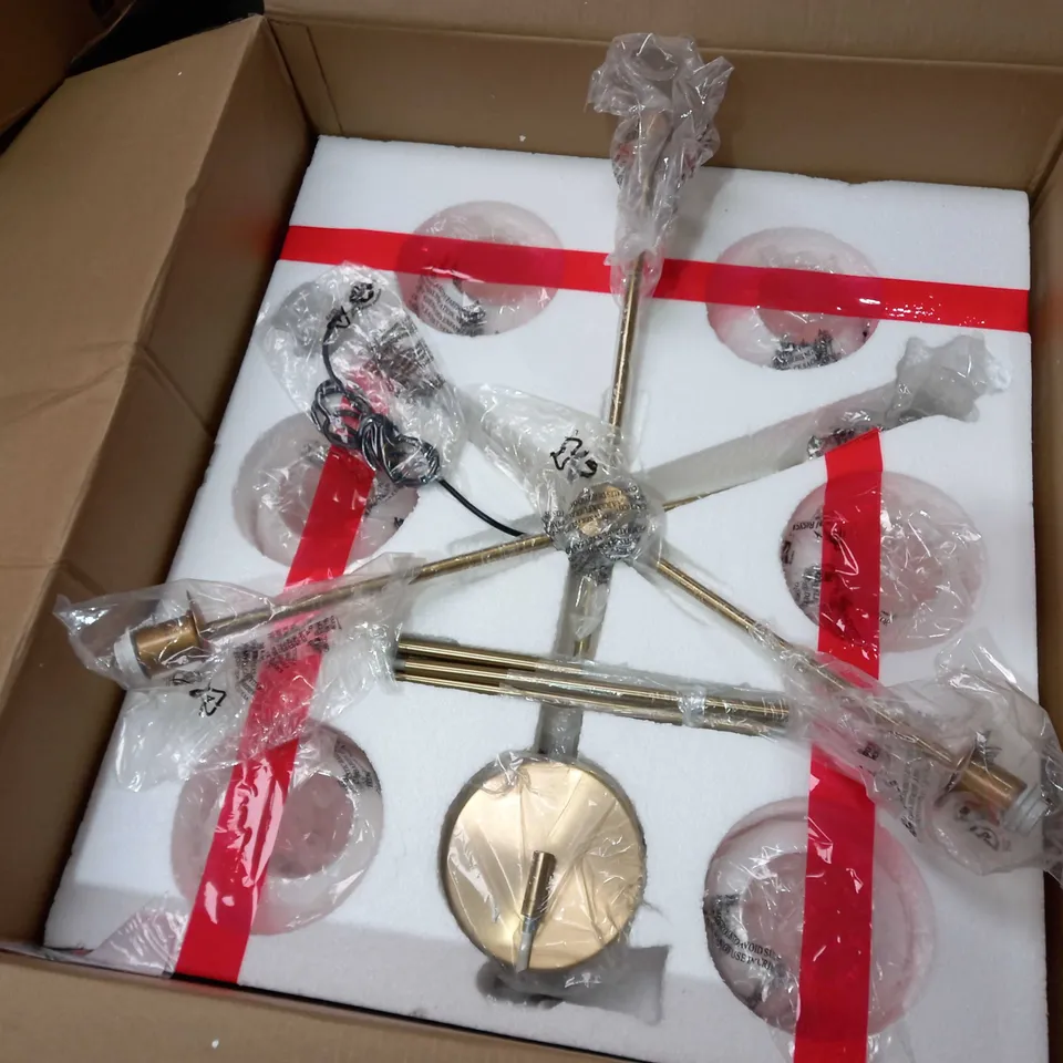 WEST ELM STAGGERED GLASS 6-LIGHT CHANDELIER (94 CM) - MILK