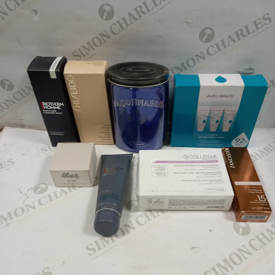 BOX OF 25 ASSORTED BEAUTY PRODUCTS & GIFT SETS TO INCLUDE AMELIORATE SKIN SET, LANCASTER FACE BRONZER, NATURAL DEODORANT BALM ETC 