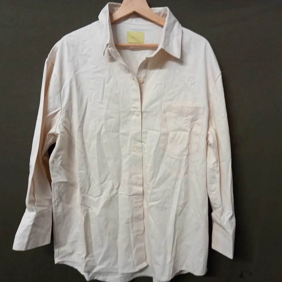 COJJOC COTTON BUTTON UP SHIRT IN CREAMY BEIGE - SMALL