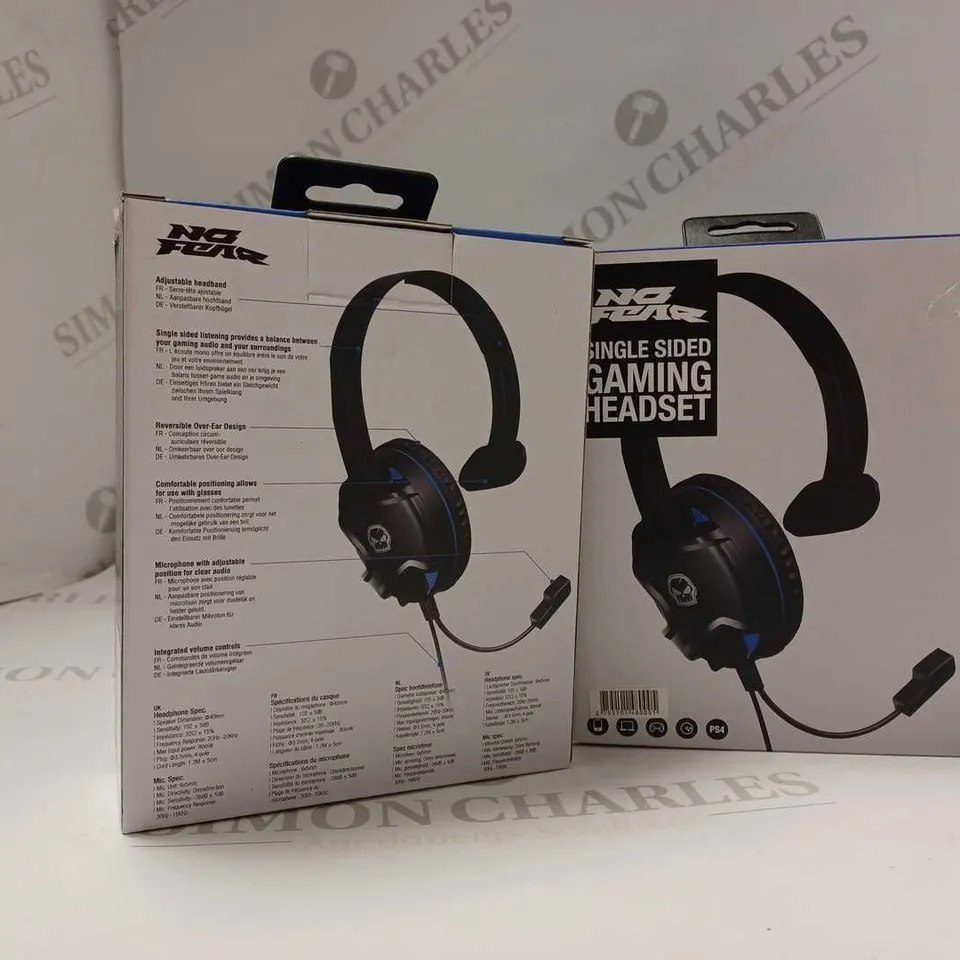 LOT OF TWO TO INCLUDE NO FEAR SINGLE SIDED GAMING HEADSET