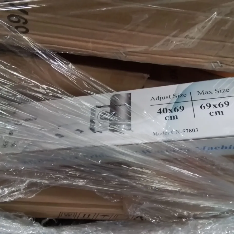PALLET CONTAINING VARIOUS ASSORTED BOXED ITEMS TO INCLUDE, MINI HEDGE TRIMMER, ICE MAKER, STAINLESS STEEL STAND MIXER, FLOOR BASED SPRAY GUN AND LOTS MORE UNMARKED BOXED ITEMS 