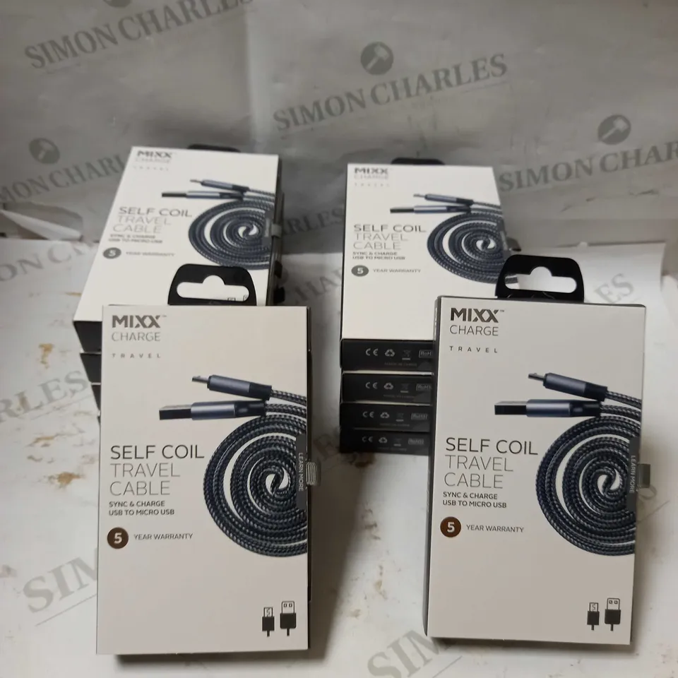 MIXX CHARGE SELF-COIL SYNC & CHARGE TRAVEL CABLE - USB TO MICRO USB - GREY	