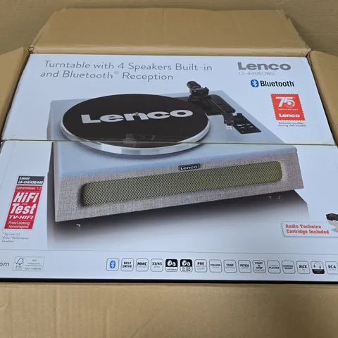 LENCO TURNTABLE WITH BUILT-IN SPEAKERS & BLUETOOTH – BOXED