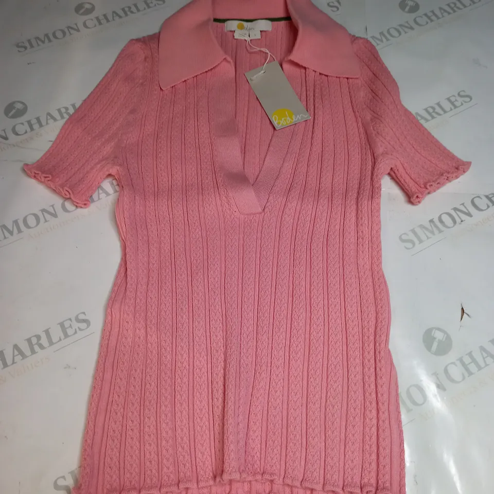 BODEN WOMENS KNITTED V NECK SHIRT SIZE S